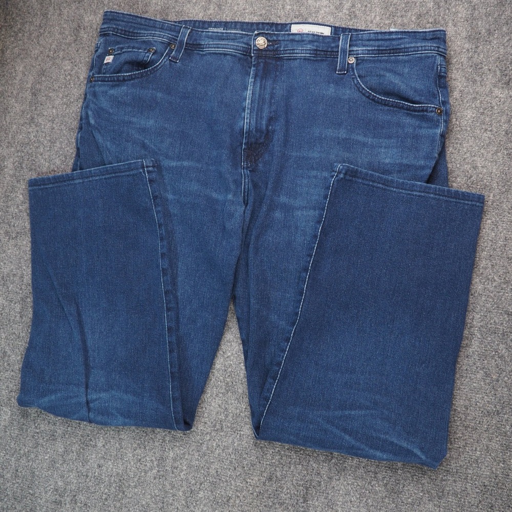 AG Adriano Goldschmied Jeans Mens 38x28 The Graduate Blue Solid Denim Casual